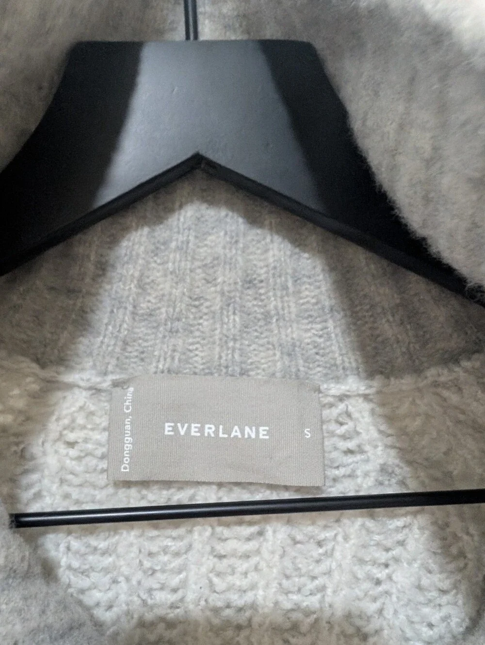Everlane Grey Luxe Teddy Wool Oversized Half Zip Knit Sweater - Picture 7 of 16